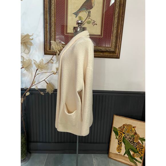 MASAI Copenhagen Cream Boucle Open Front Cardigan Sweater Women’s Medium - Picture 5 of 13